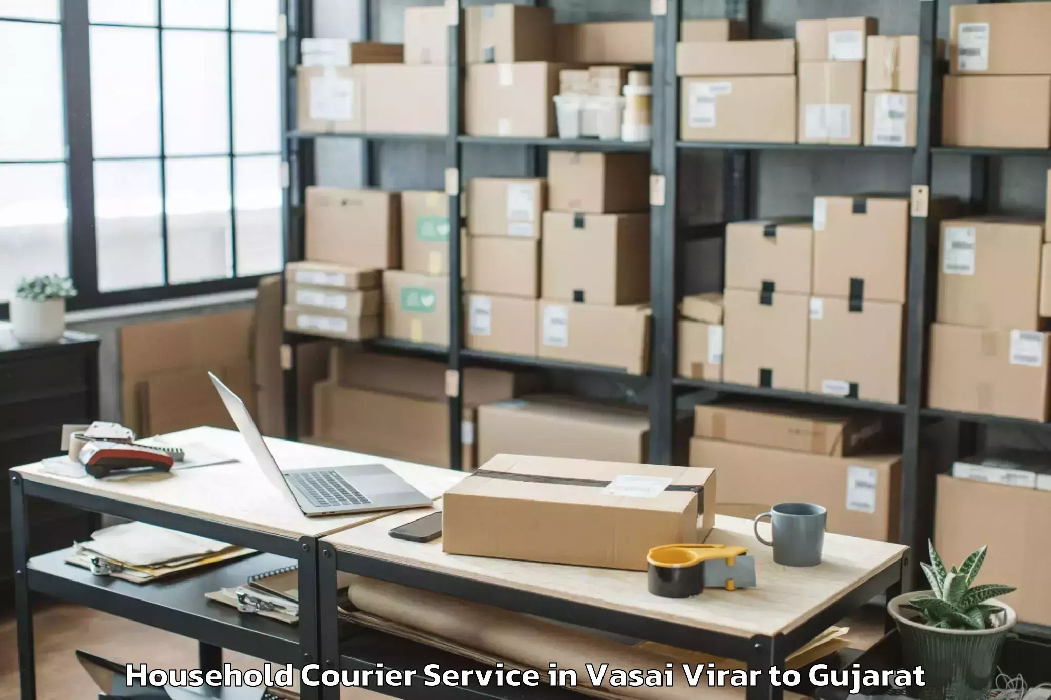 Get Vasai Virar to Jhalod Household Courier